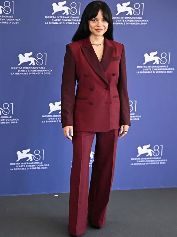 Jenna Ortega 2024 Venice Film Festival Maroon Suit