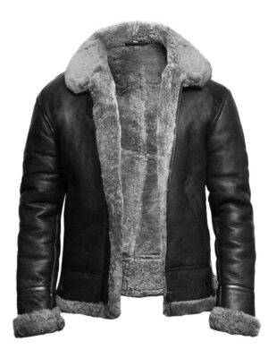 Men's Shearling Aviator Flying Pilot Bomber Jacket