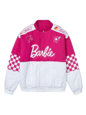 Women's Barbie Checkered Racing Pink Jacket