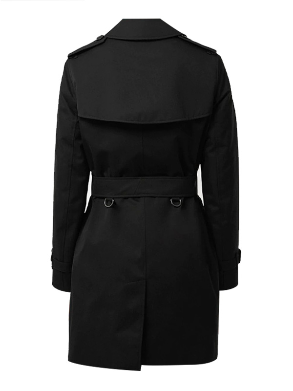Burberry Kensington Heritage Trench Black Coat