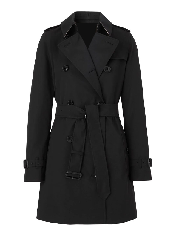 Burberry Kensington Heritage Trench Black Coat