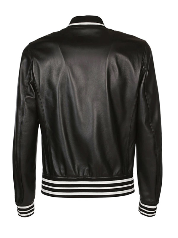 Dolce & Gabbana Varsity Bomber Leather Jacket