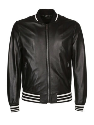 Dolce & Gabbana Varsity Bomber Leather Jacket