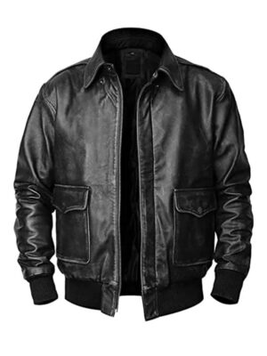 Mens Black Flight Pilot A2 Aviator Jacket