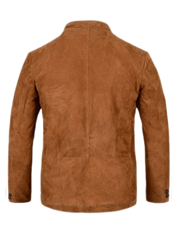 Mens Four Pockets Suede Leather Blazer