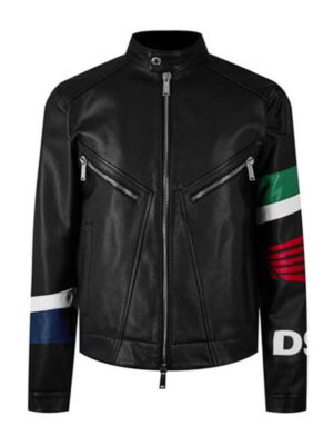 Mens Motorsport Black Leather Racing Jacket