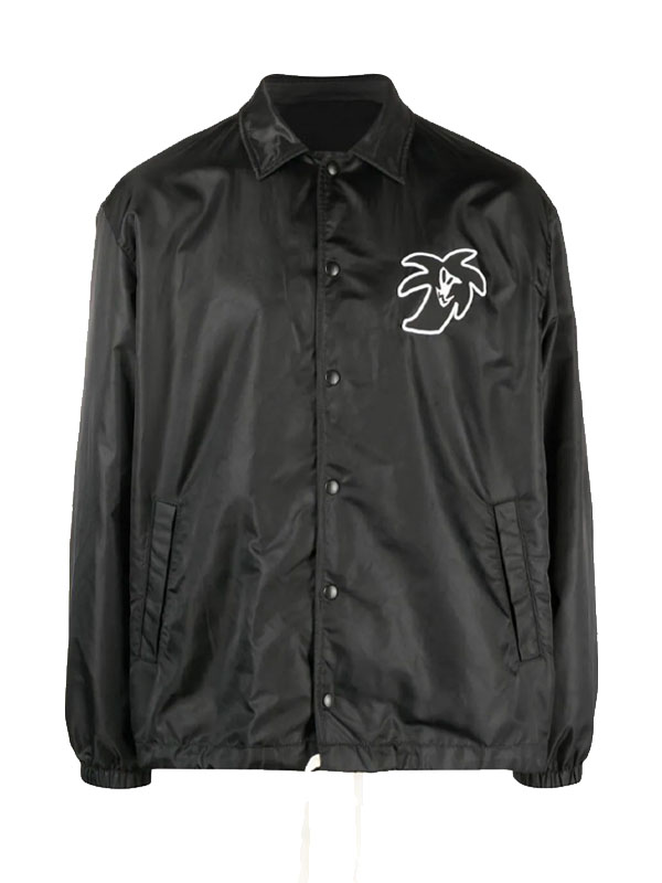 Mens Palm Angels Logo Lightweight Satin Jacket