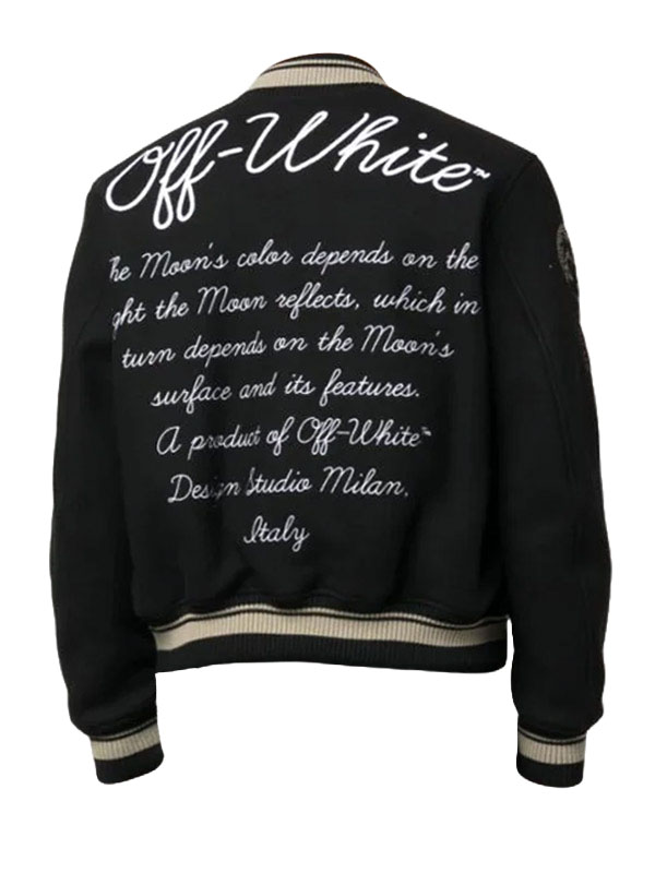 Offwhite Logo Varsity Bomber Wool Jacket