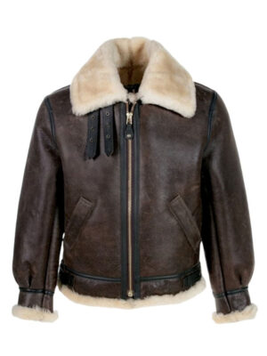 Resident Evil 4 Leon Kennedy Shearling Brown Jacket