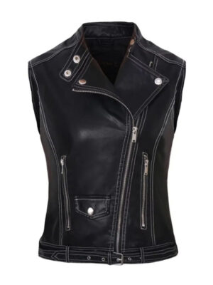 Women Fashion Motorcycle Biker Leather Vest
