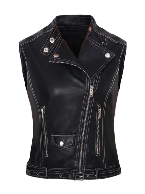 Women Fashion Motorcycle Biker Leather Vest