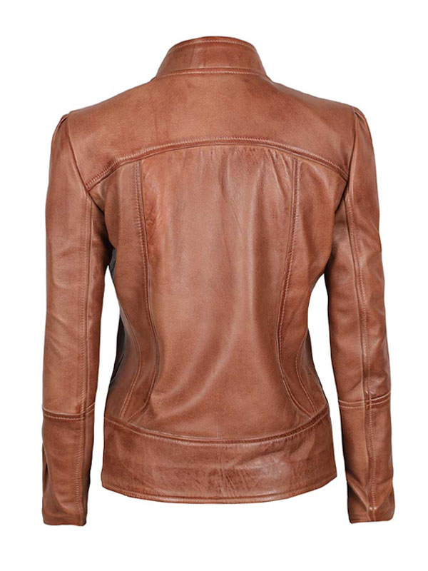 Women's Amy Tan Cafe Racer Leather Jacket