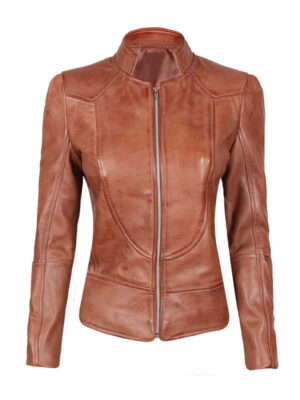 Women's Amy Tan Cafe Racer Leather Jacket