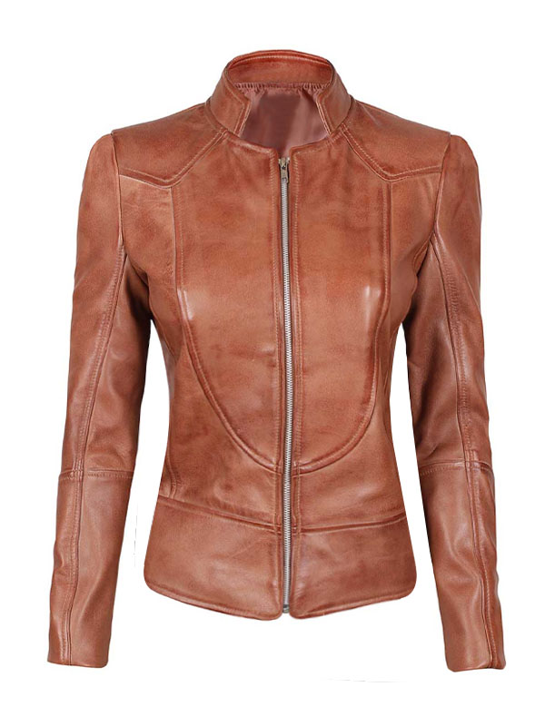 Women's Amy Tan Cafe Racer Leather Jacket