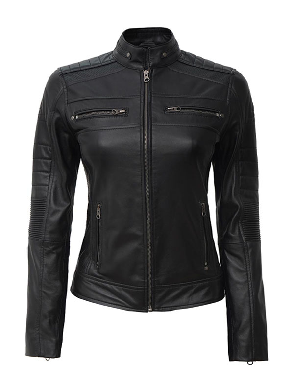 Black Cafe Racer Leather Biker Jacket | Save 30% | Iconic Jacket