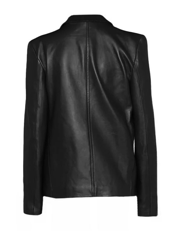 Women's Shirt Style Black Leather Jacket