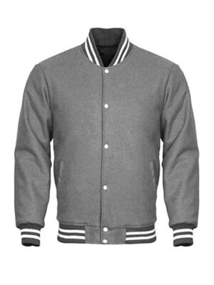 College Baseball Gray Varsity Bomber Jacket