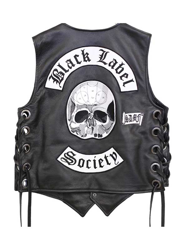 Doom Crew Black Label Society Black Leather Vest