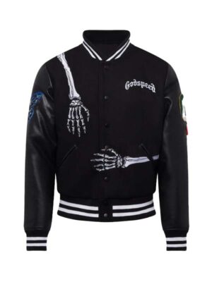 Godspeed Rod Skull Bomber Varsity Jacket