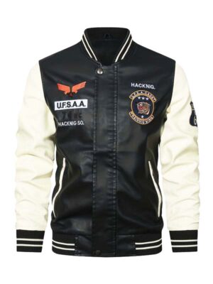 Men Multicolor Slimfit Biker Leather Jacket