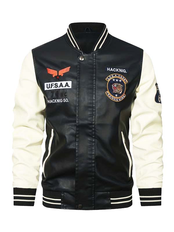 Men Multicolor Slimfit Biker Leather Jacket