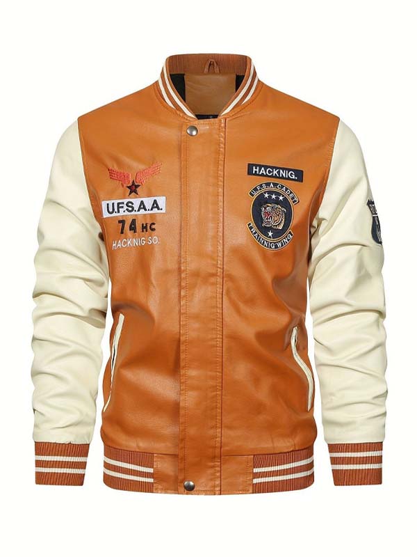 Men Multicolor Slimfit Biker Leather Jacket