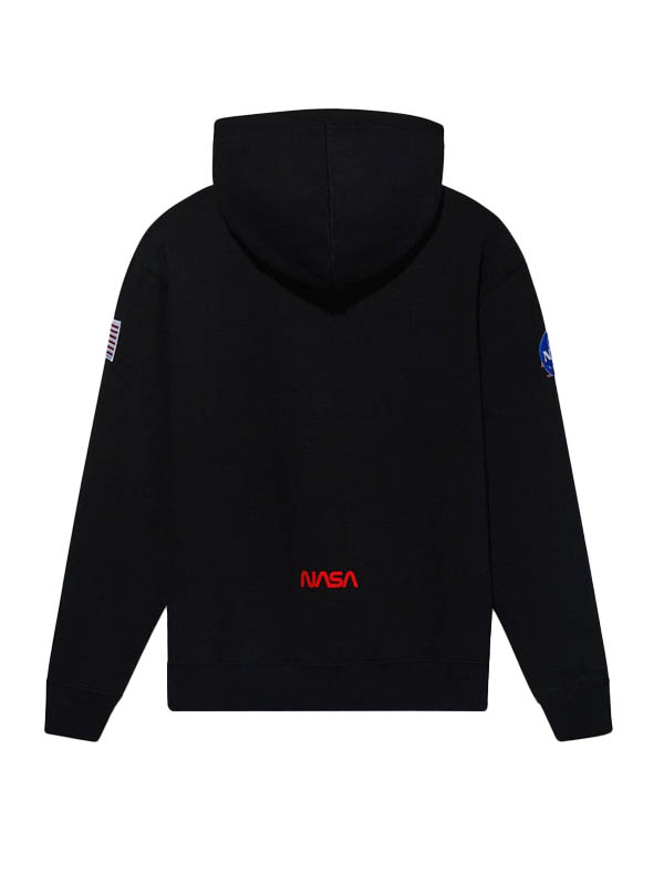 Men's NASA Worm Logo Black Fleece Hoodie