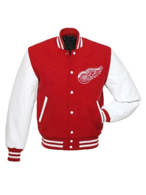 NHL Detroit Red Wings Red White Varsity Jacket