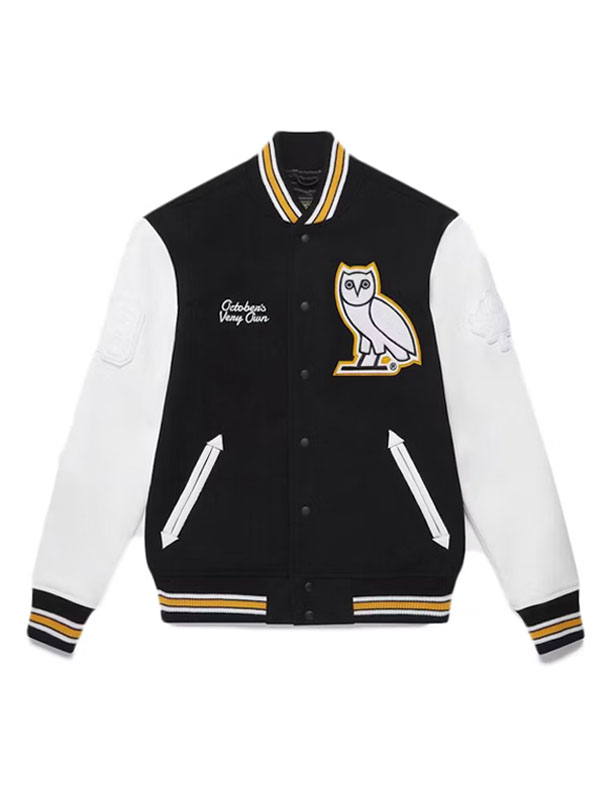 October Very Own Omega Black Varsity Jacket