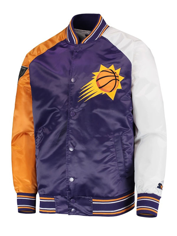 Phoenix Suns Reliever Purple Orange Satin Jacket