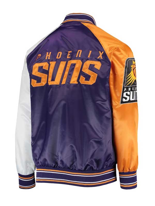 Phoenix Suns Reliever Purple Orange Satin Jacket