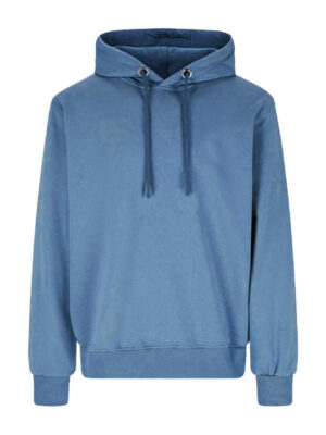 Plain Casual Pull Over Unisex Blue Hoodie