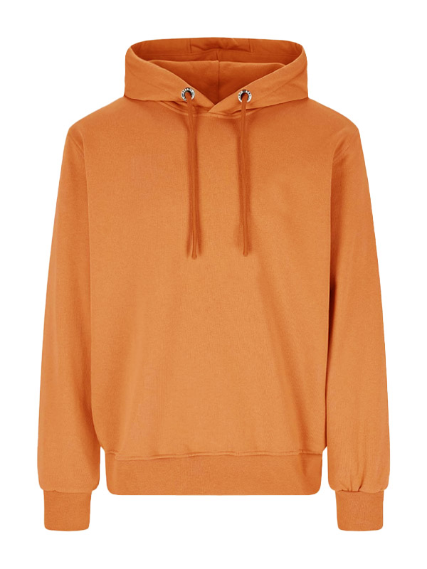 Plain Casual Pull Over Unisex Orange Hoodie