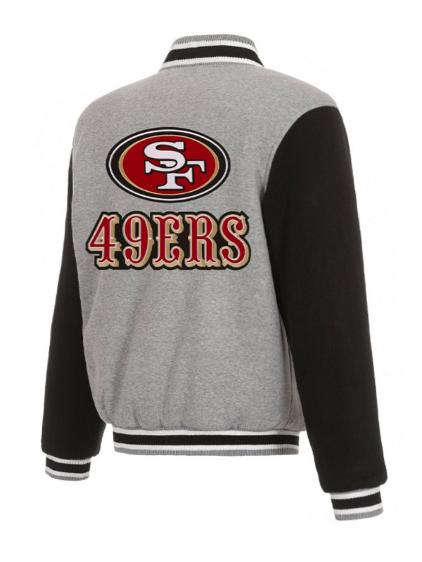 San Francisco 49ers Varsity Gray and Black Jacket
