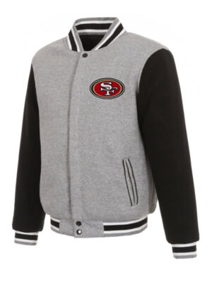 San Francisco 49ers Varsity Gray and Black Jacket