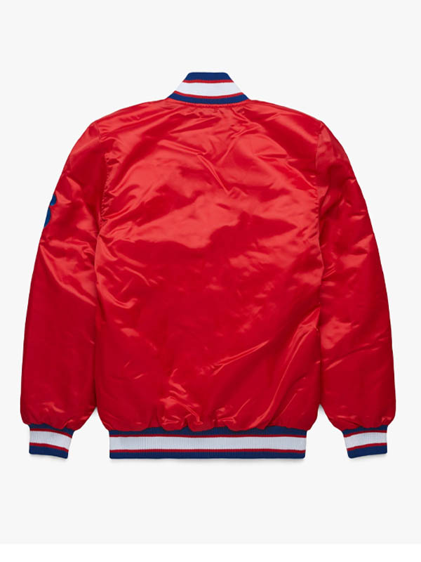 Philadelphia 76ers Sixer Bomber Red Satin Jacket