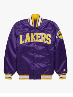 Los Angeles NBL Lakers Purple Satin Varsity Jacket