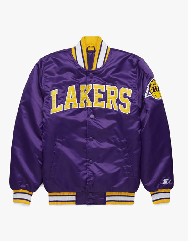 Los Angeles NBL Lakers Purple Satin Varsity Jacket