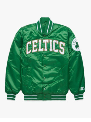 NBA Boston Celtics Green Satin Varsity Jacket