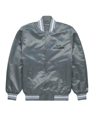 New Heights Starter Satin Grey Bomber Jacket