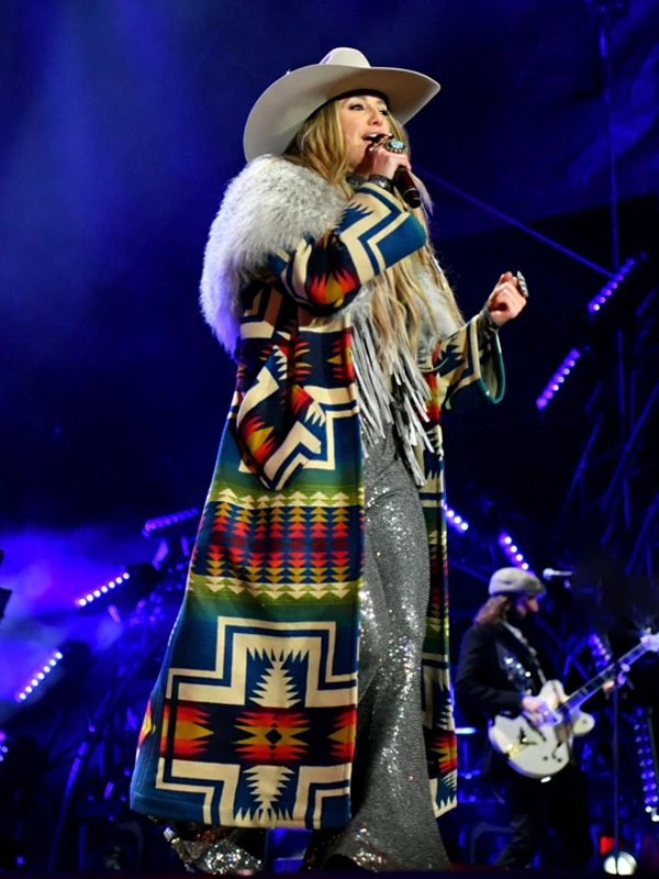Lainey Wilson Nashville Big Bash Shearling Duster Coat