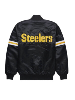 nfl-starter-pittsburgh-steelers-black-satin-bomber-jacket-1