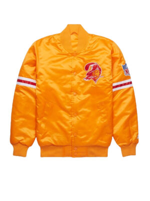 NFL Tampa Bay Buccaneers Orange Satin Bomber Jacket