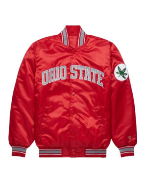 Ohio State Buckeyes Red Satin Bomber Jacket