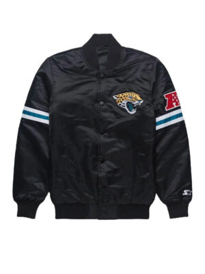Starter Jacksonville Jaguars Black Satin Bomber Jacket