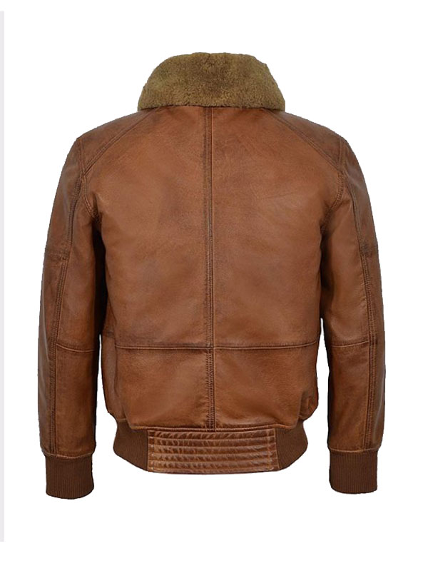 Men's Aviator Pilot Bomber Brown Leather Jacket