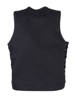 mens-black-denim-side-lace-style-biker-vest-1