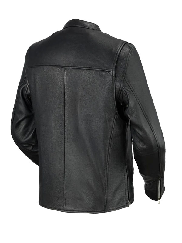 Men's Casual Moto Biker Lambskin Leather Jacket