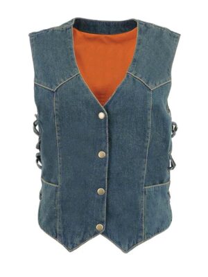 Men's Classic Motor Biker Denim Vest