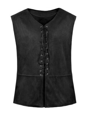 Men's Gothic Style Lace Up Biker Vest